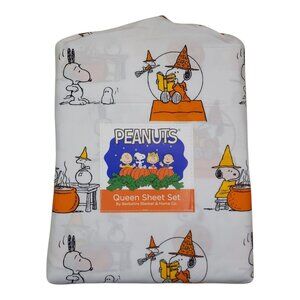 Peanuts Snoopy Halloween Queen Sheet Set By Berkshire Ghost Pumpkin Fall